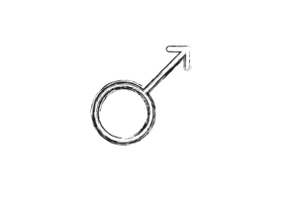 αρσενικό σύμβολο και μεγέθυνση πέους